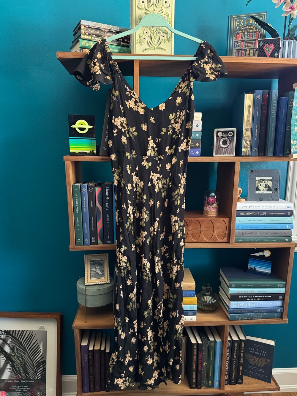 Workshop Republic Black Floral Midi Dress
